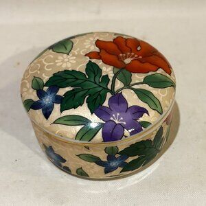 VTG Otagiri Ceramic Porcelain Floral Trinket Box Made in Japan